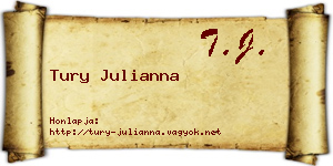 Tury Julianna névjegykártya